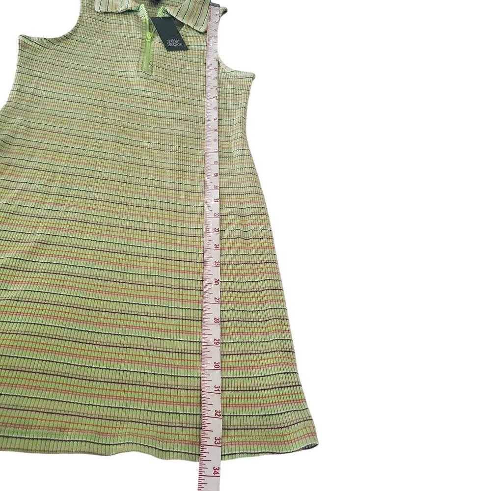 Wild Fable womens‎ mini dress Green color Size medium Stretch striped sleeveless - Picture 10 of 11